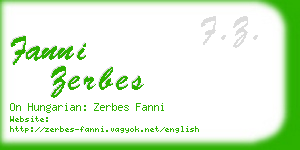 fanni zerbes business card